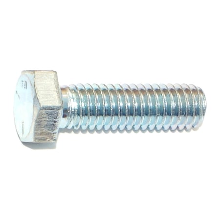 Midwest Fastener Grade 5, 3/8"-16 Hex Head Cap Screw, Zinc Plated Steel, 1-1/4 in L, 100 PK 00295